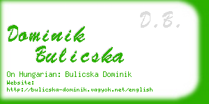 dominik bulicska business card